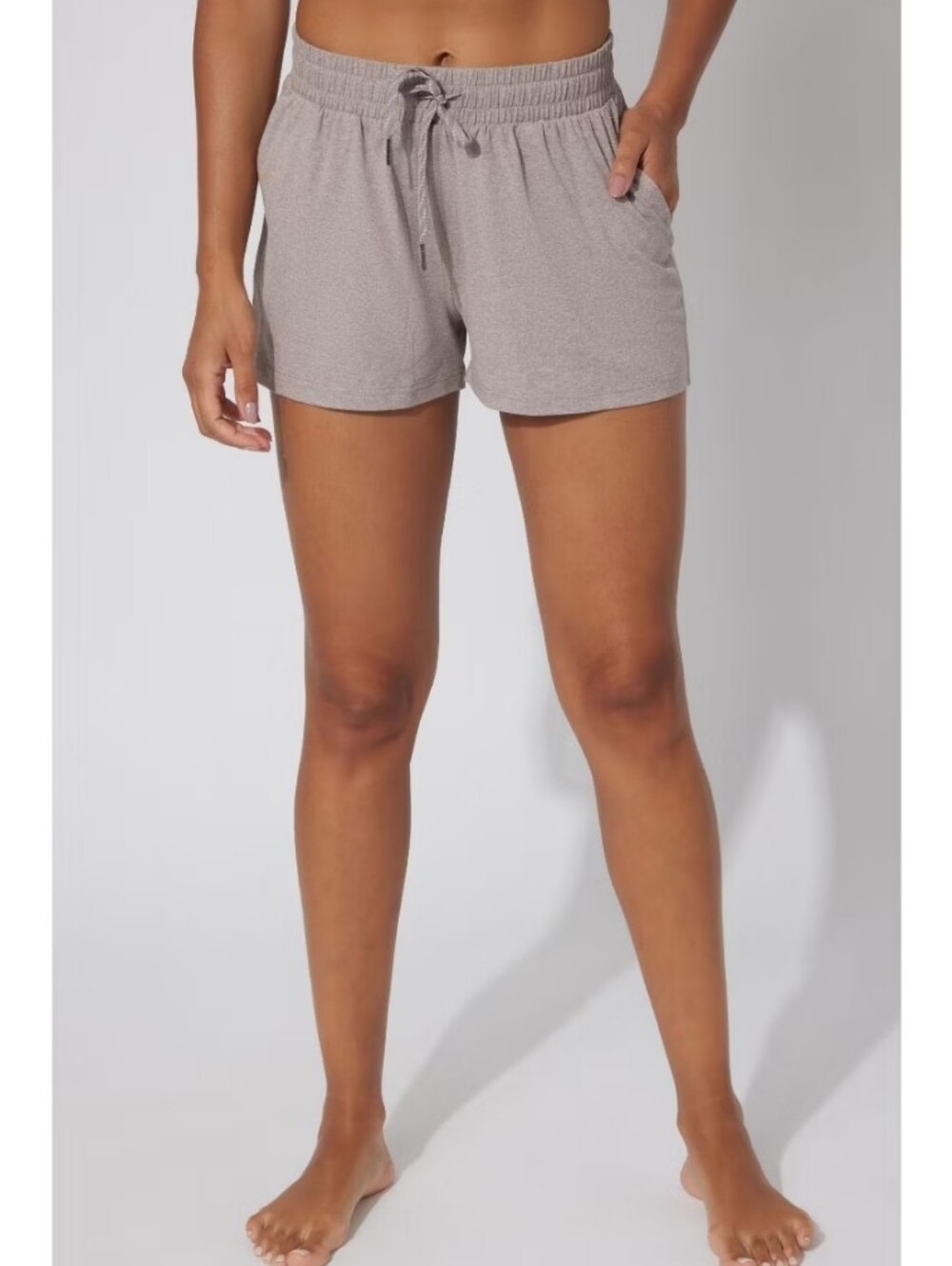 NWT Yogalicious "Cationic Jersey Off Duty Short" in Heather Leafless Tree Sz XL